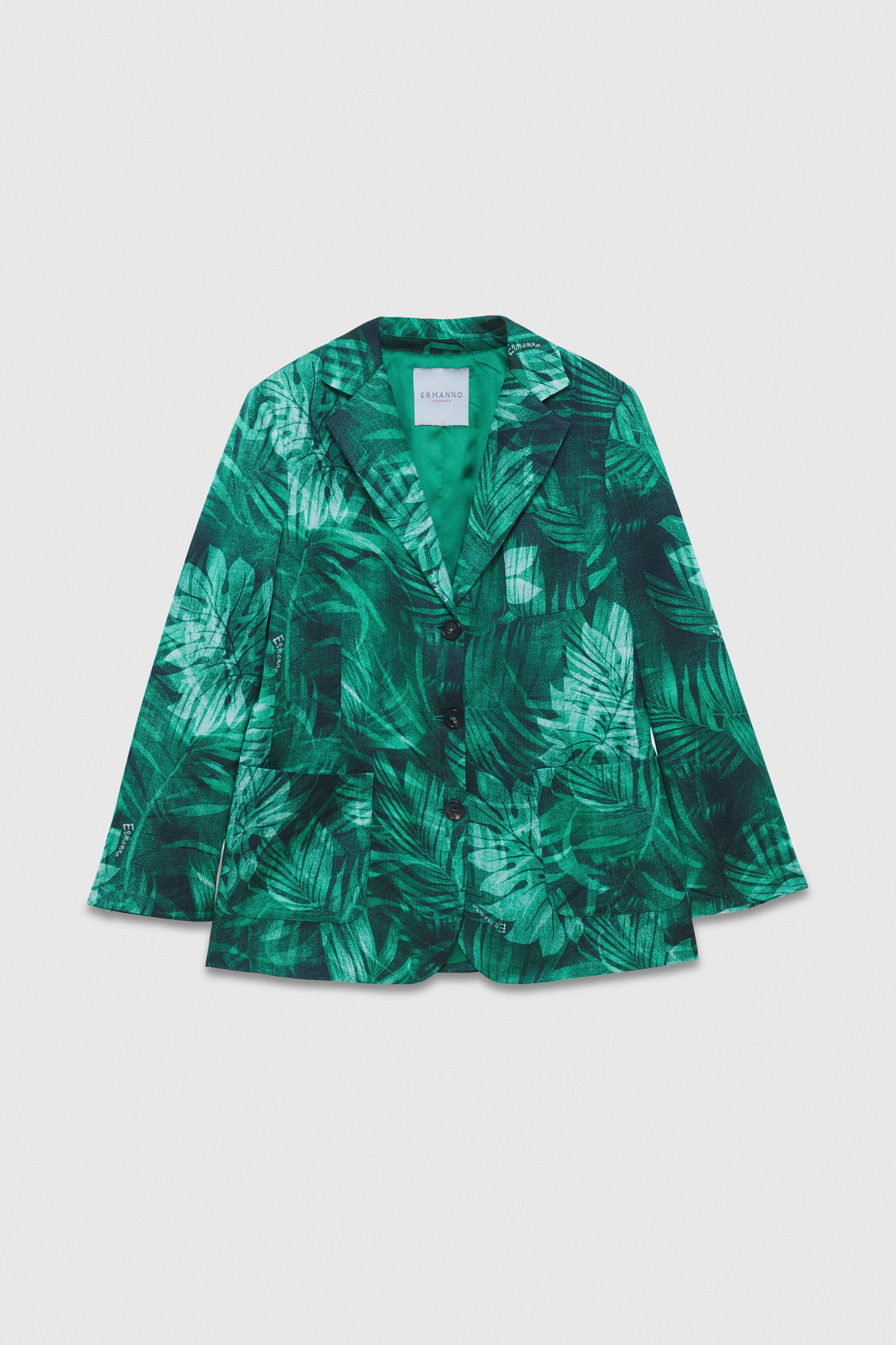 BLAZER IN RASO STAMPA FORESTA