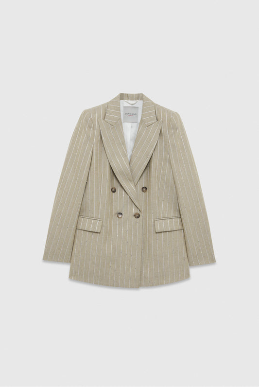 BLAZER DOPPIOPETTO GESSATO CON PAILLETTES