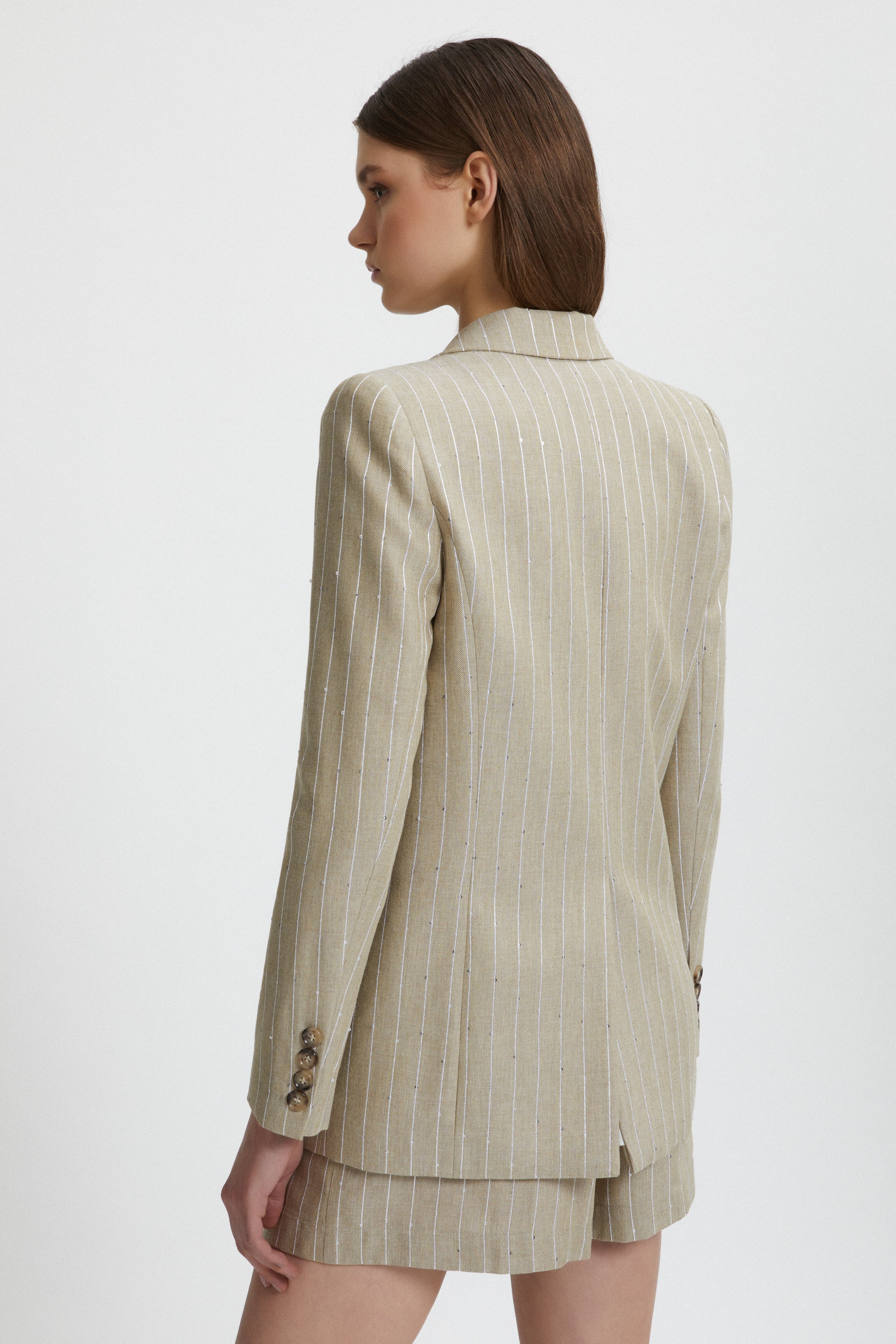 BLAZER DOPPIOPETTO GESSATO CON PAILLETTES