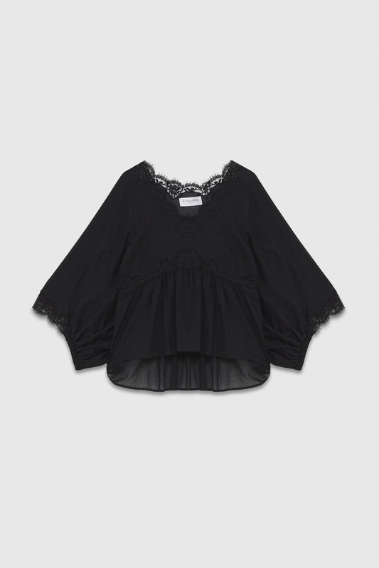 BLUSA IN MUSSOLA CON PIZZO