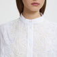 EMBROIDERED KOREAN SHIRT WITH LACE INSERT