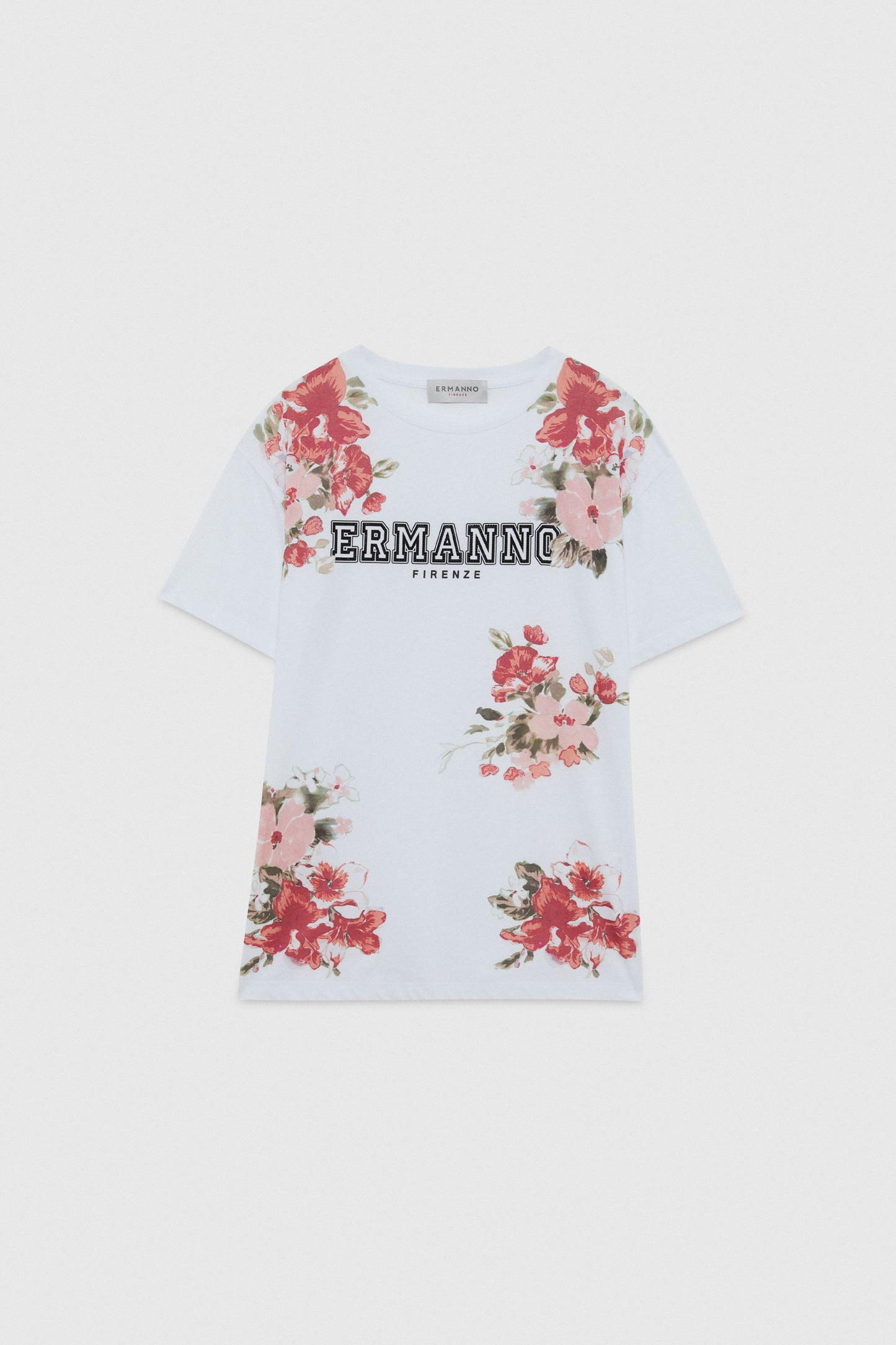 PRINTED FLORAL T-SHIRT WITH LOGO