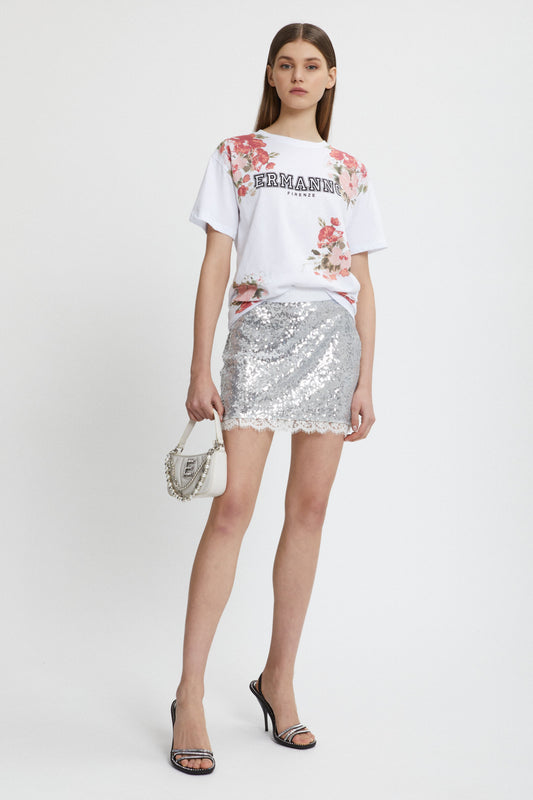 PRINTED FLORAL T-SHIRT WITH LOGO