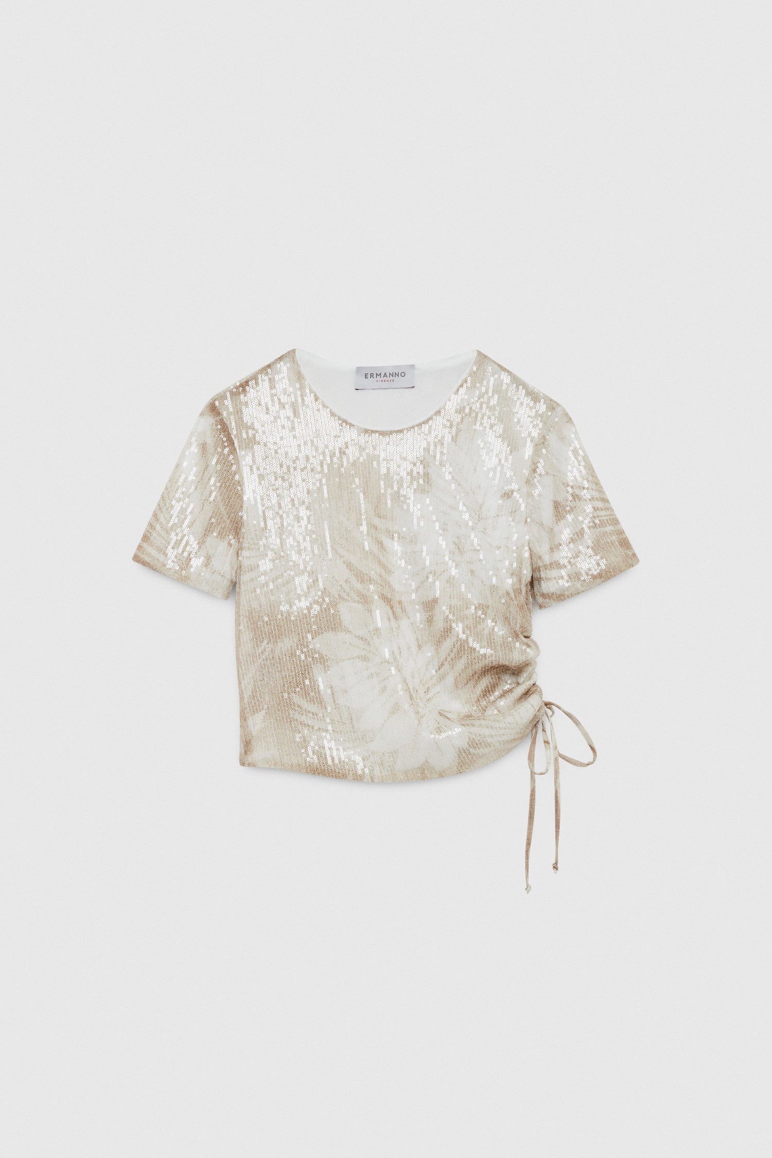 T-SHIRT DI PAILLETTES STAMPA FORESTA