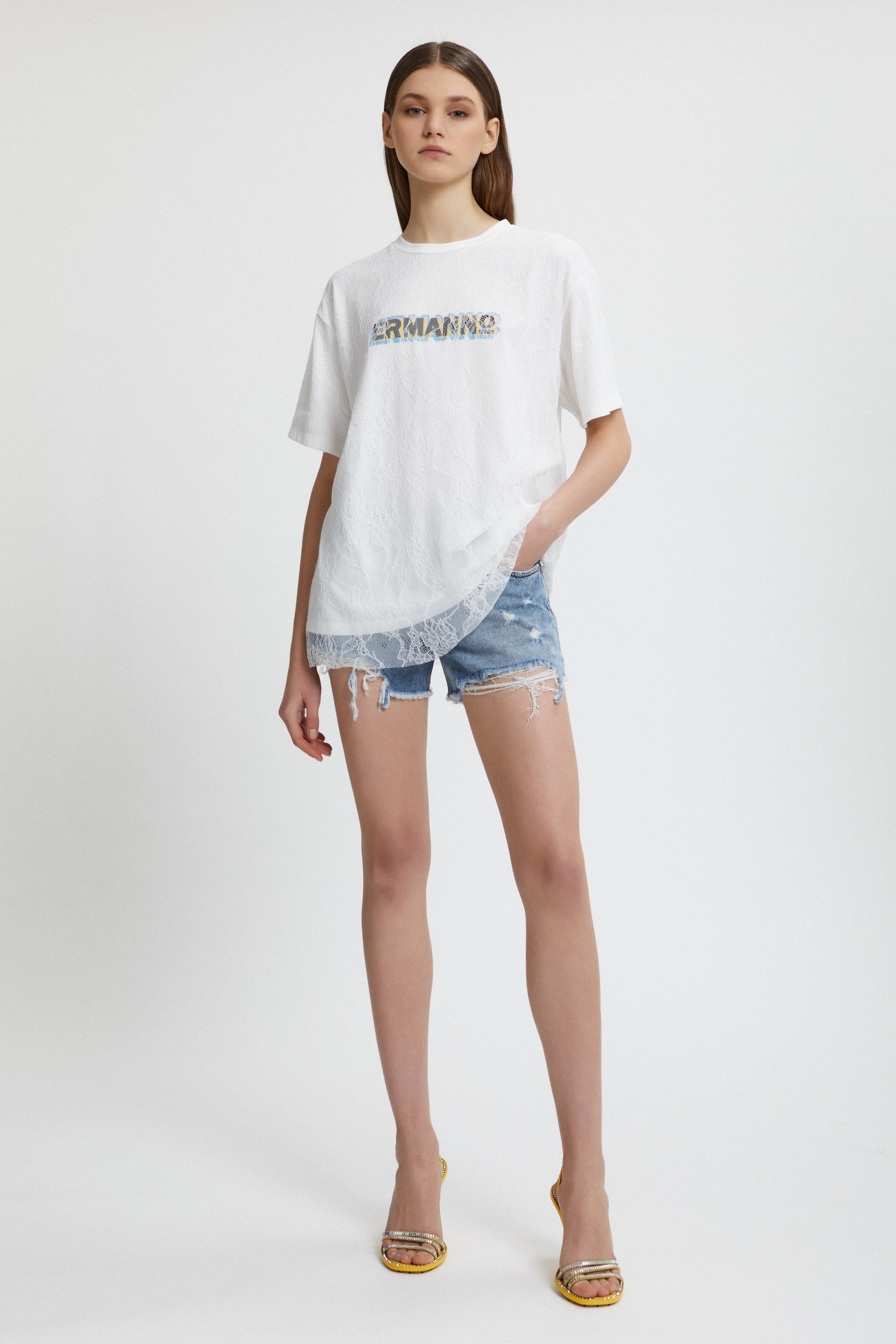 LOGO T-SHIRT WITH LACE