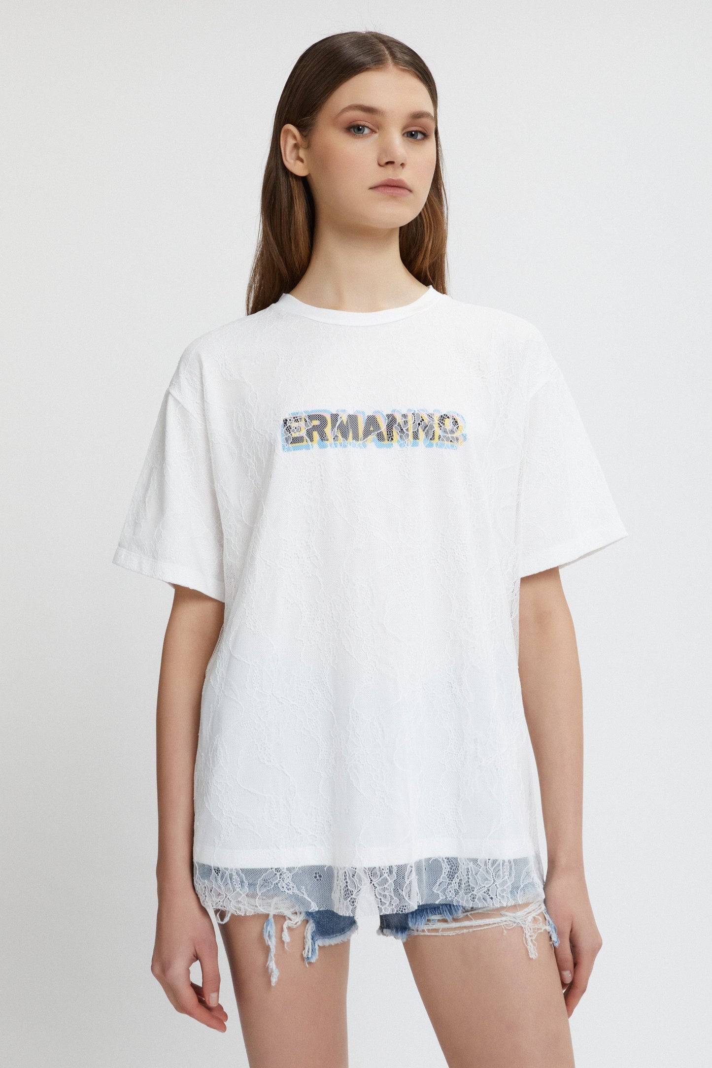 LOGO T-SHIRT WITH LACE