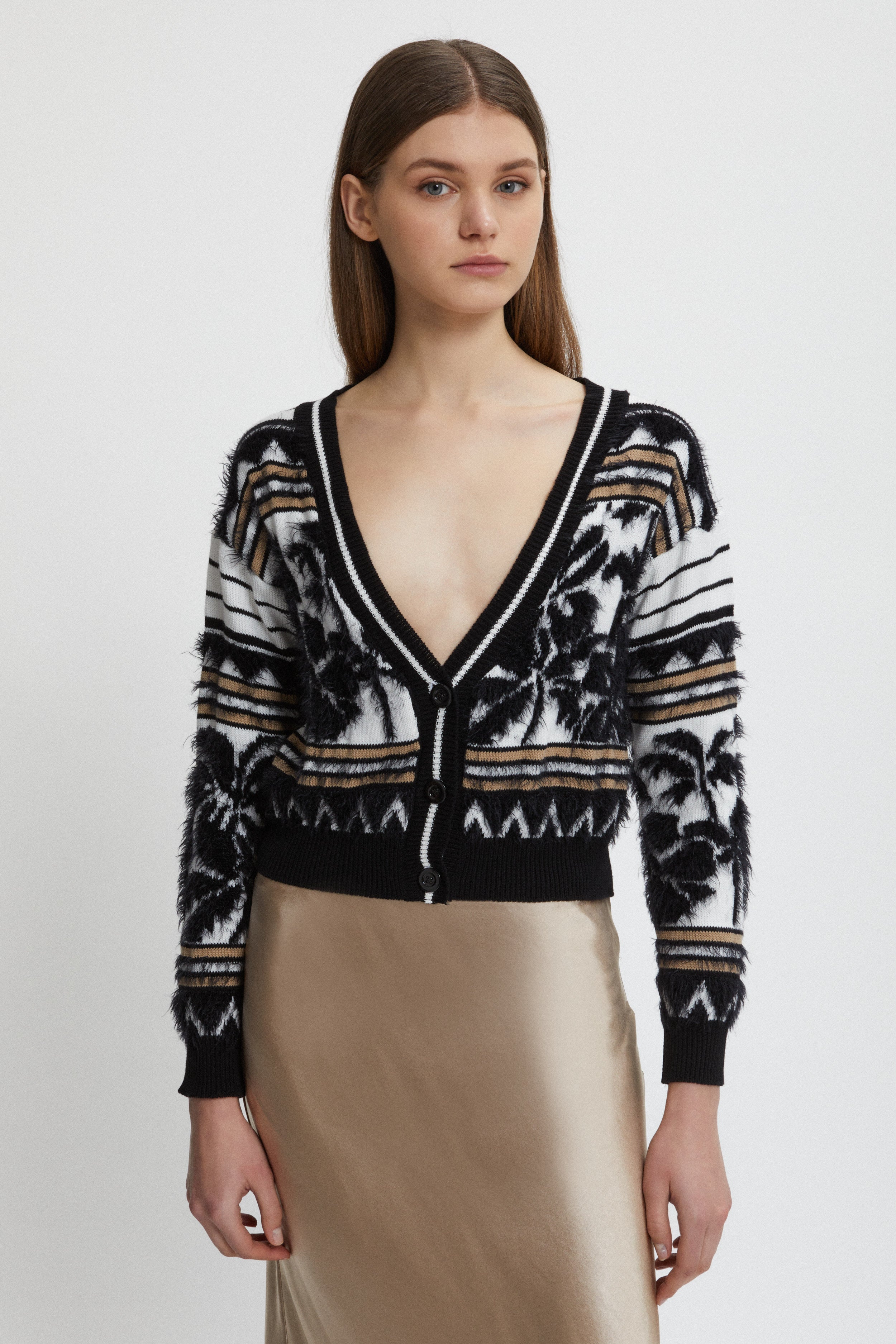 CARDIGAN CORTO JACQUARD