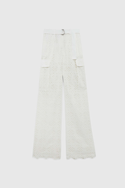 BRODERIE ANGLAISE CARGO PANTS