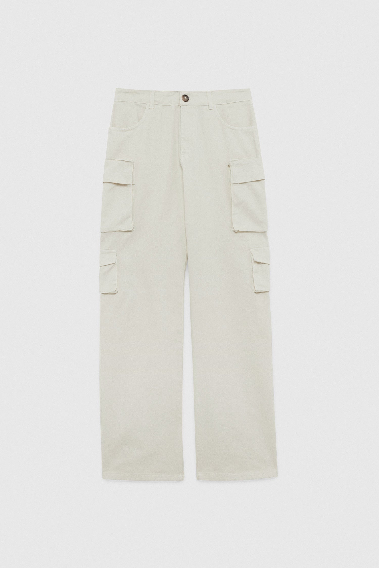 PANTALON CARGO EN COTON ÉCRU