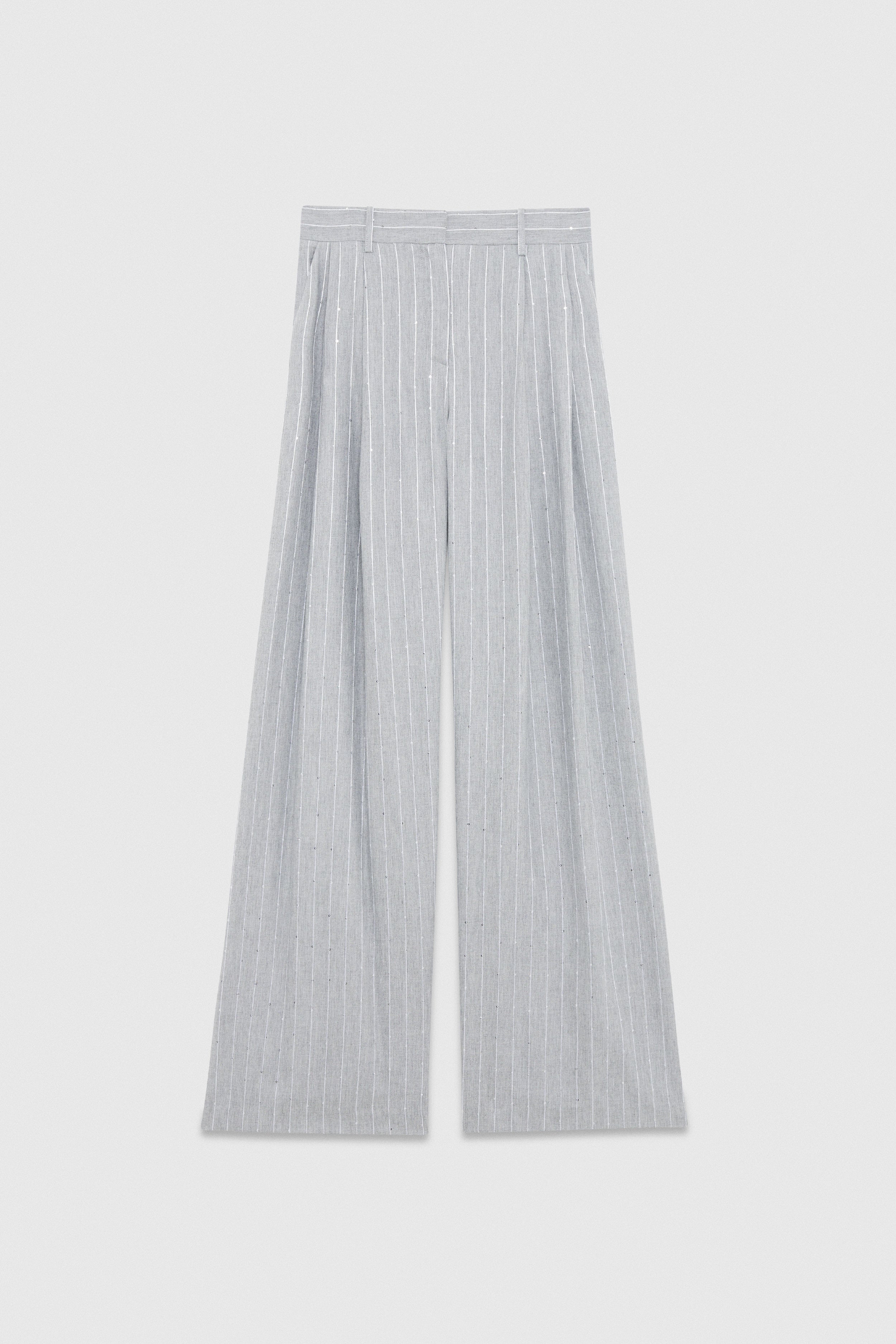 PANTALONE GESSATO CON PAILLETTES