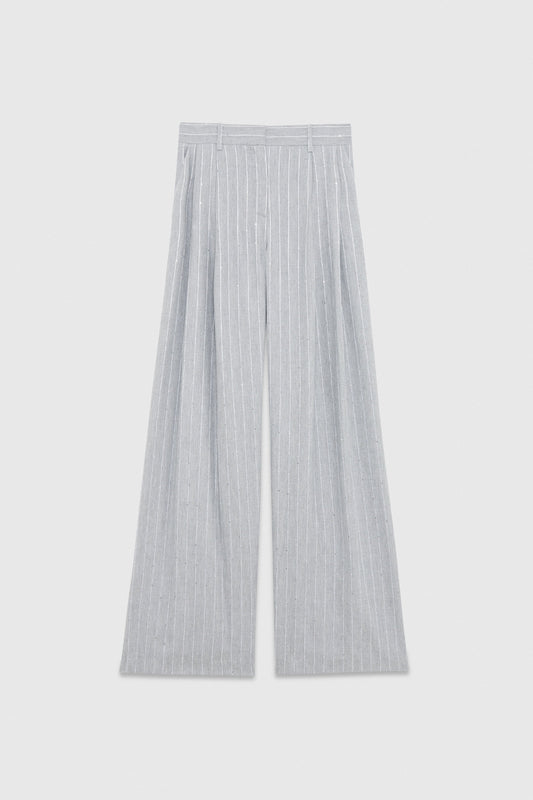 PANTALONE GESSATO CON PAILLETTES