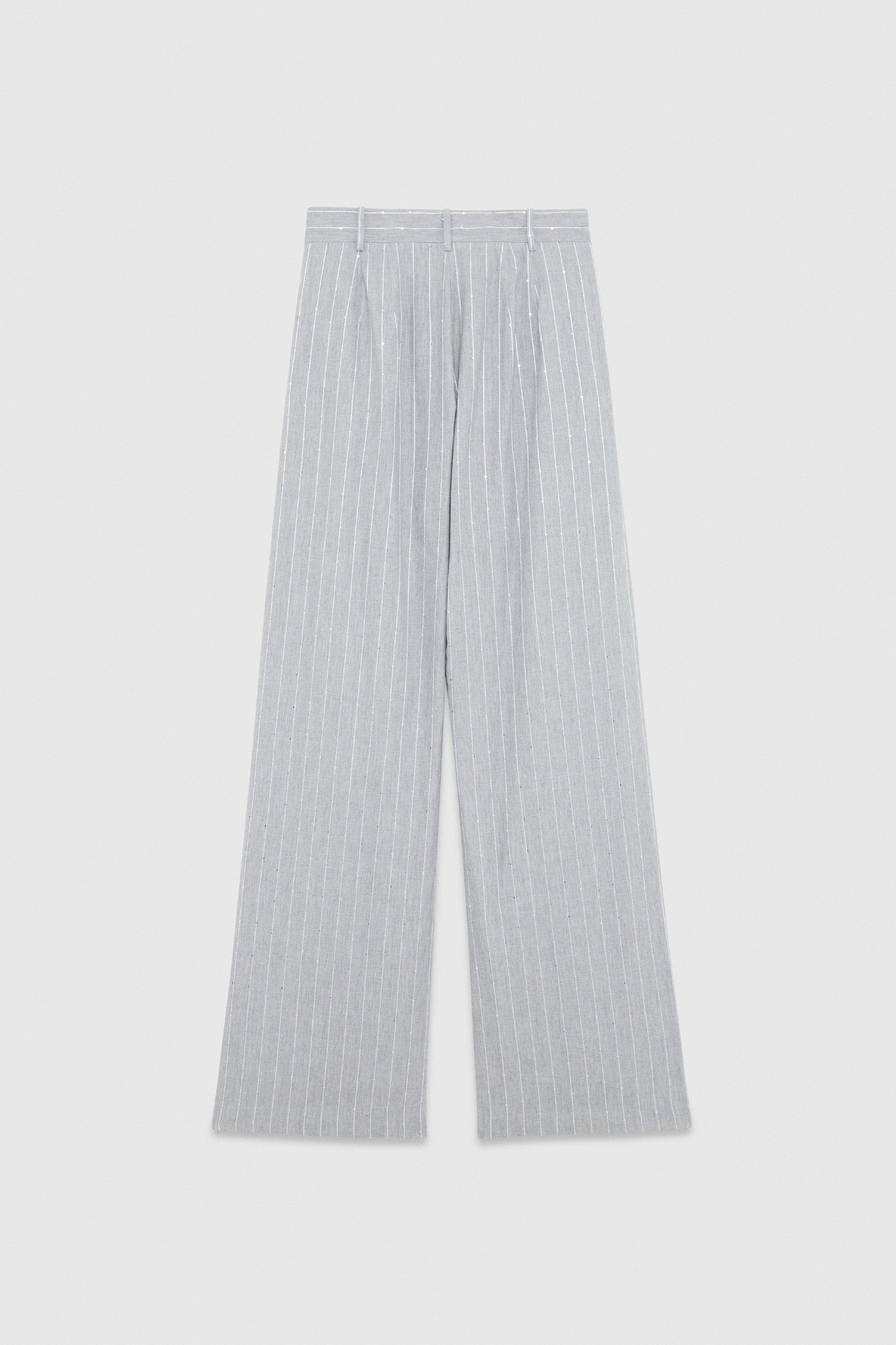 PANTALONE GESSATO CON PAILLETTES