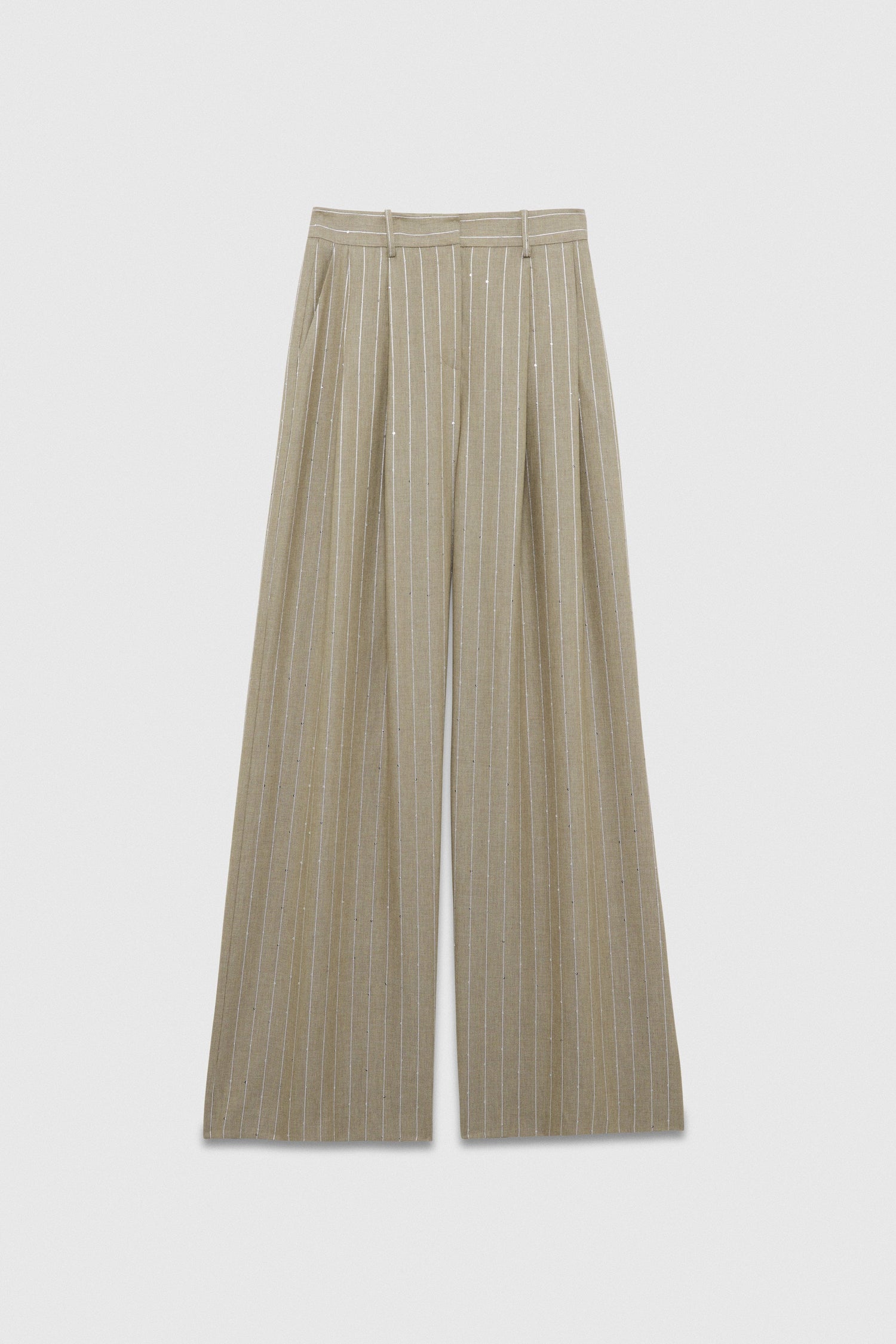 PINSTRIPE PANTS WITH SEQUINS