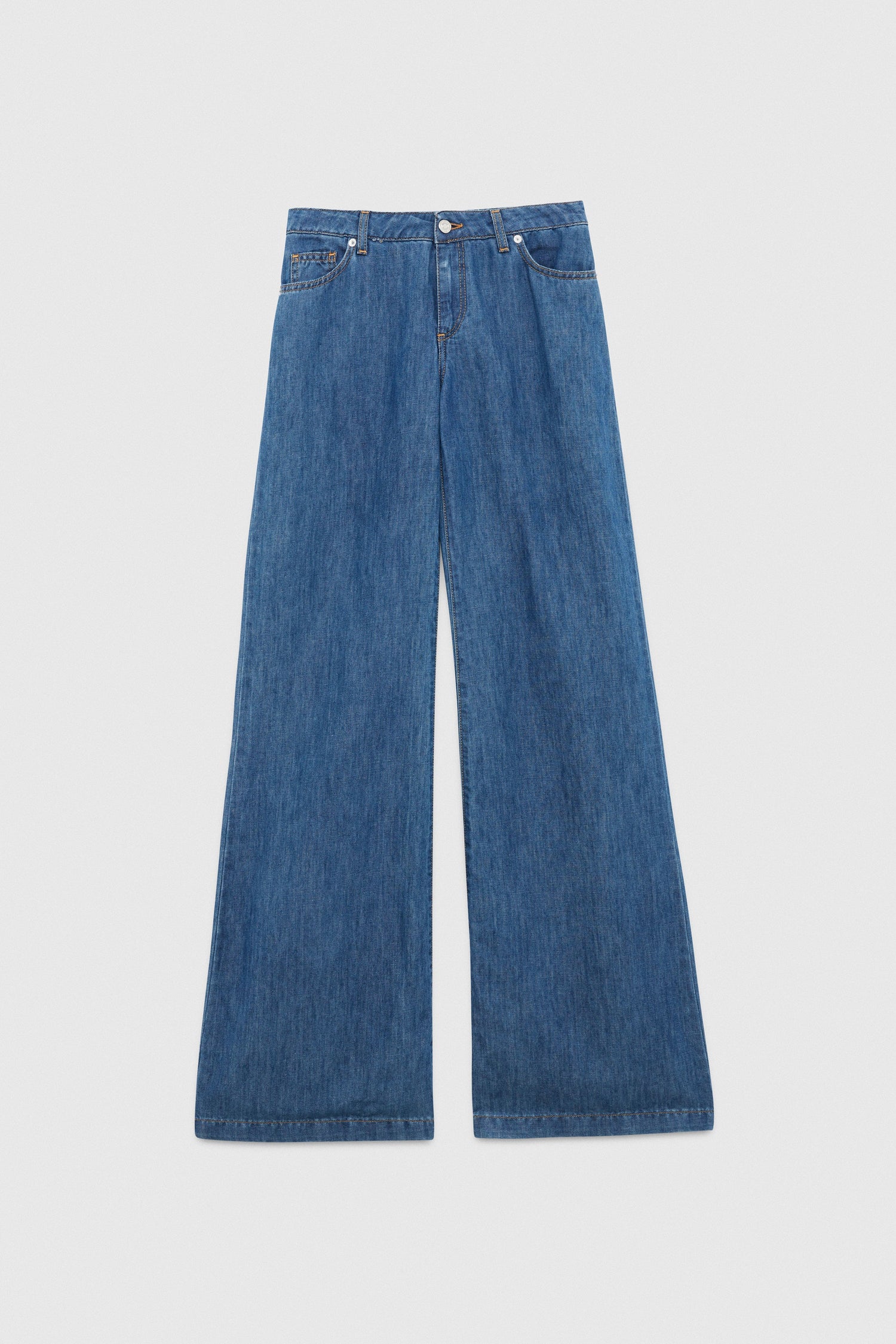 COTTON & LINEN FLARE JEANS 