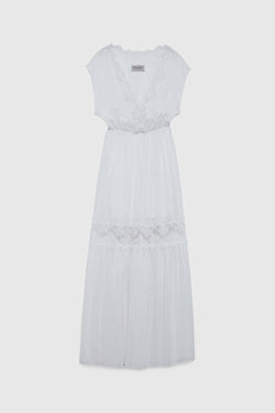 Image of MUSLIN COTTON DRESS WITH EMBROIDERY