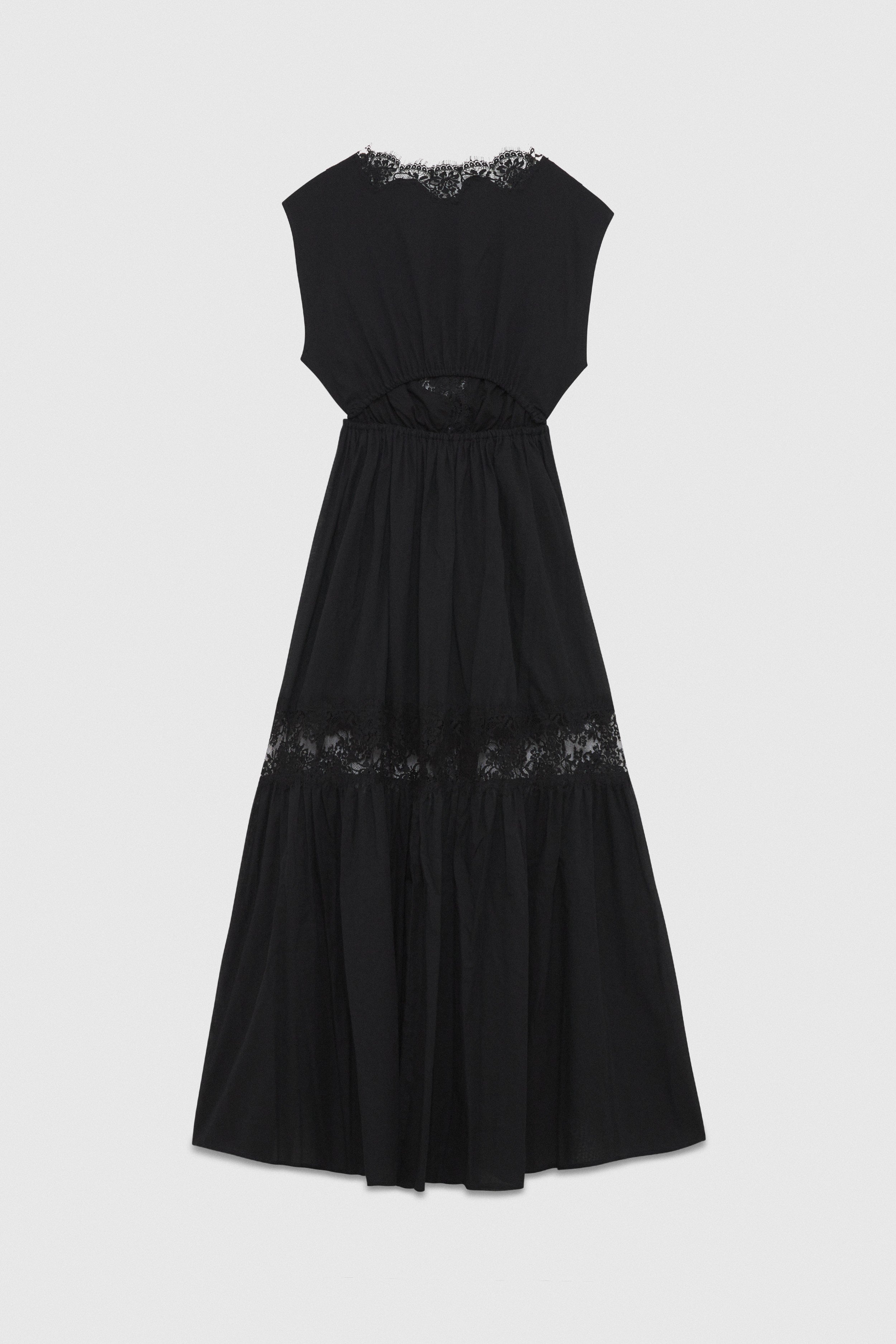 Image of ROBE EN MOUSSELINE DE COTON AVEC DENTELLE BRODÉE