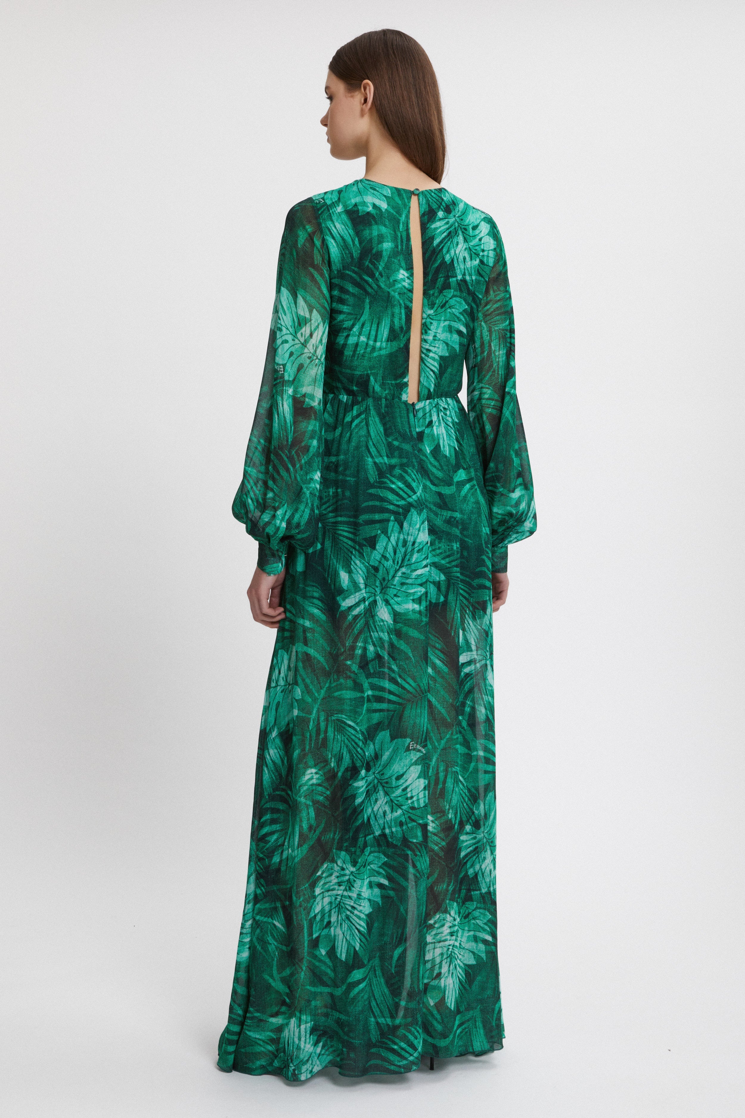 ABITO IN CHIFFON STAMPA FORESTA