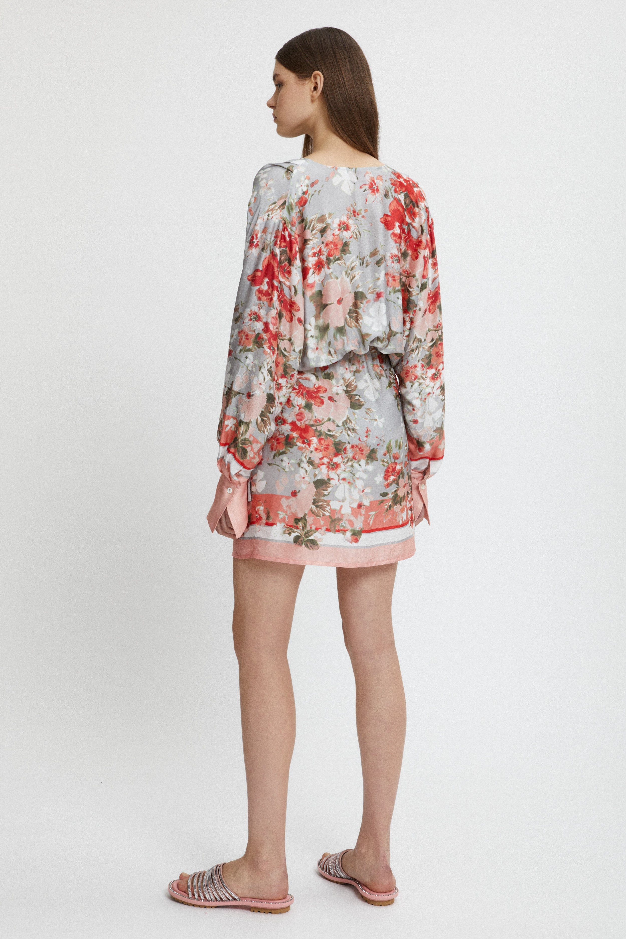FLORAL PRINTED SATIN DRESS – ERMANNO FIRENZE