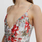 FLORAL PRINTED SATIN SLIP DRESS