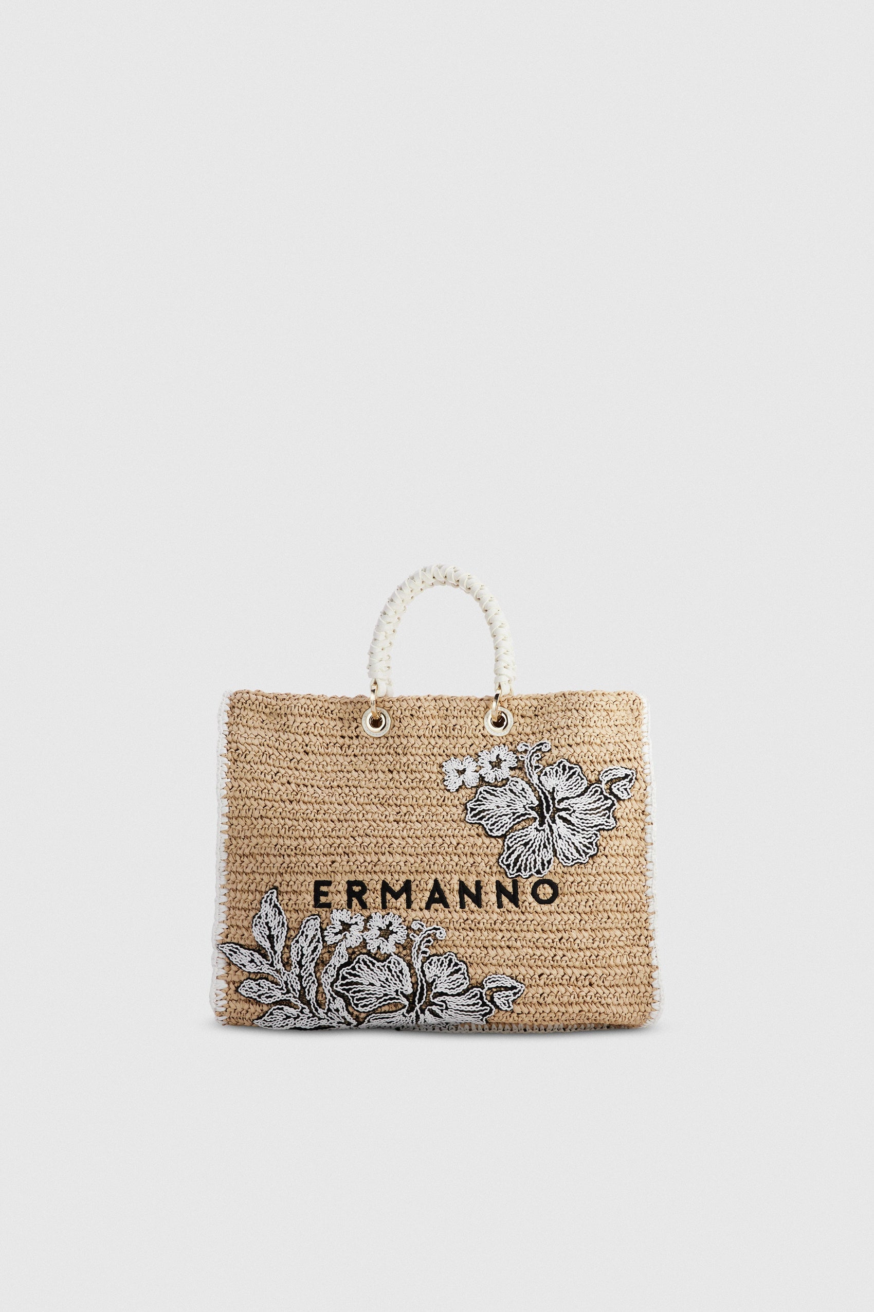 RAPHIA TOTE BAG WITH EMBROIDERY