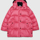 Oversize down jacket with side openings