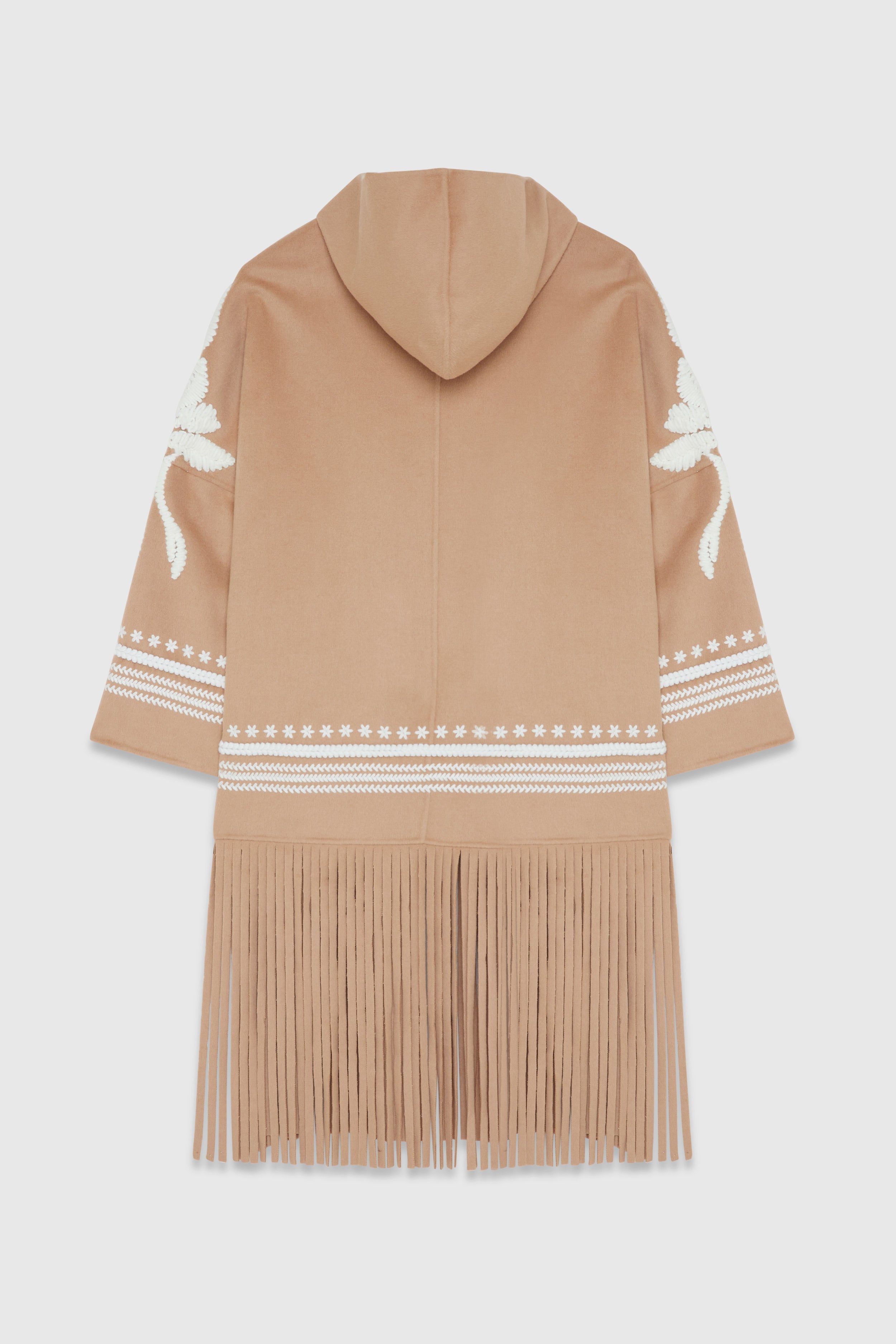 Embroidered Coat With Fringes