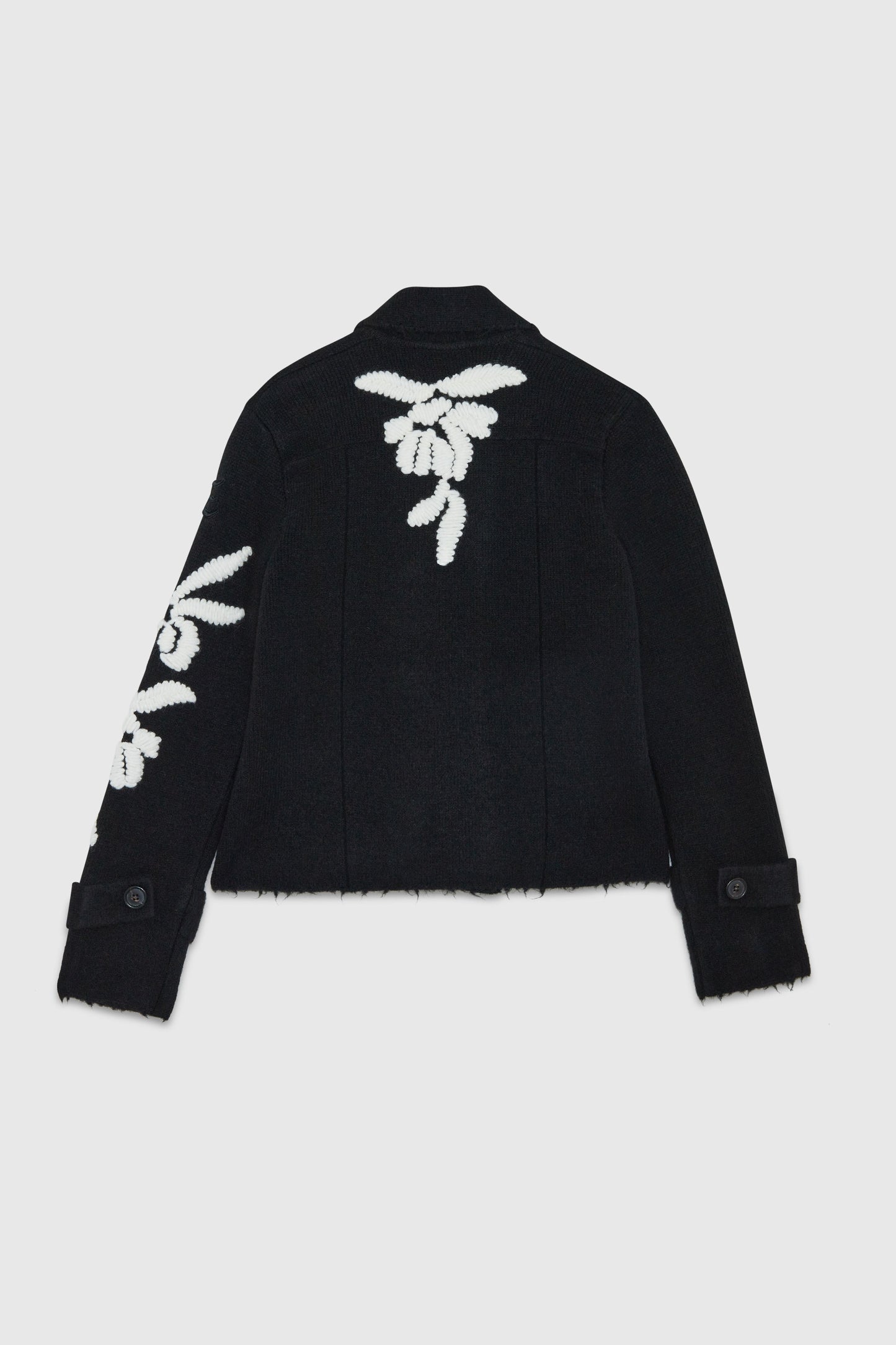 Knitted Double Breasted Jacket With Embroidery