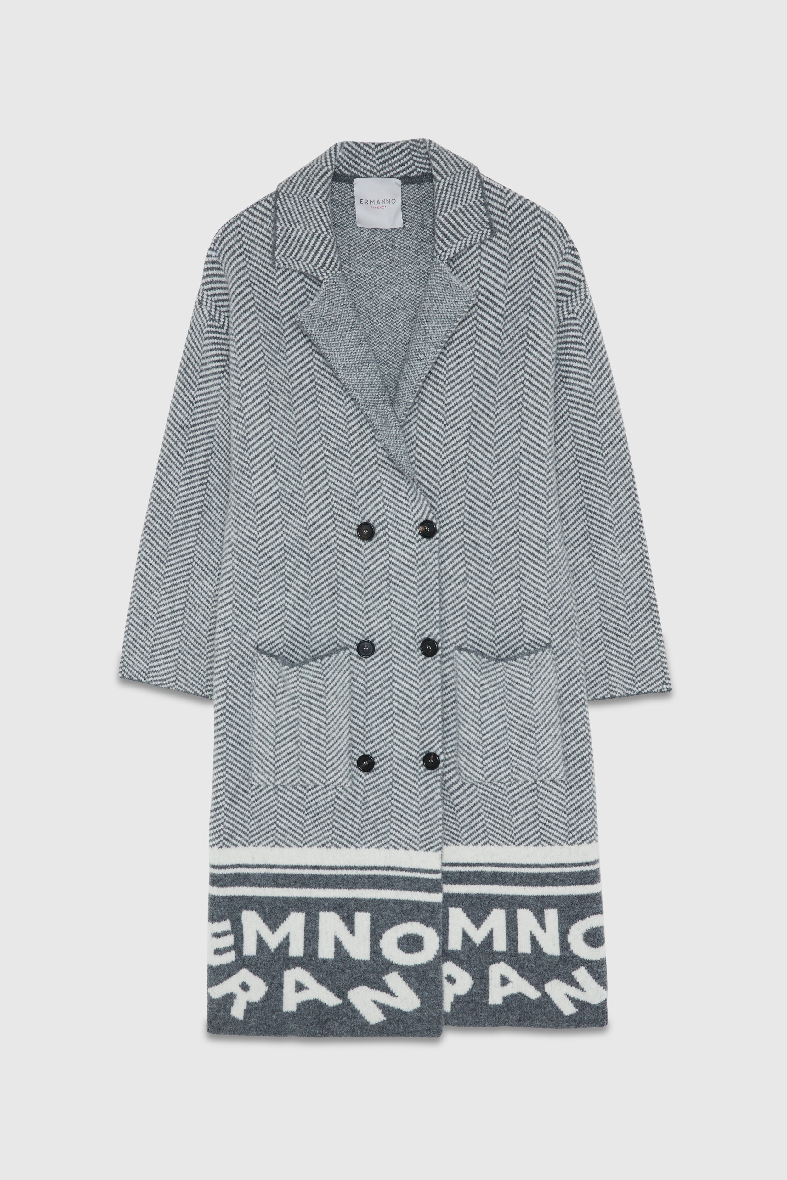 Knitted Coat With Logo