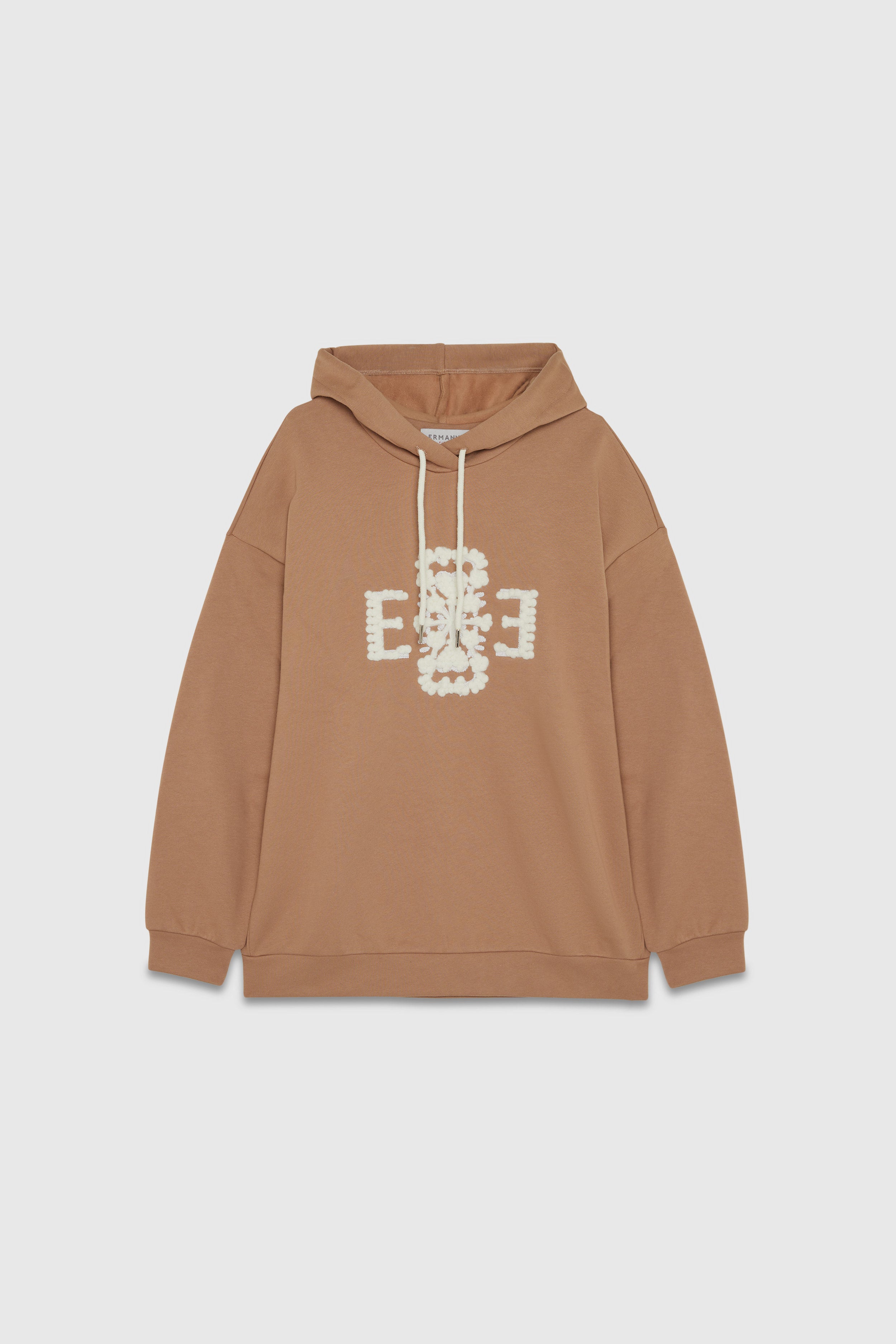 Image of Felpa Con Cappuccio E Ricamo In Lana