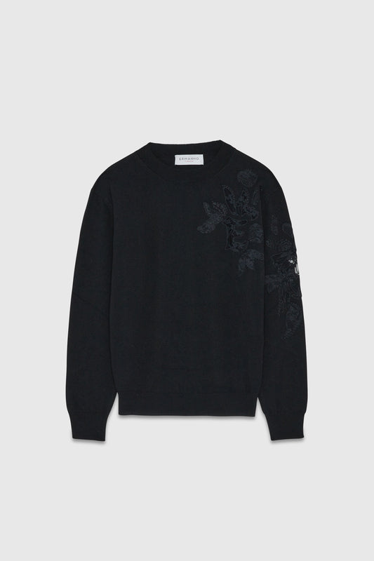 Sweater With Lace Embroidery