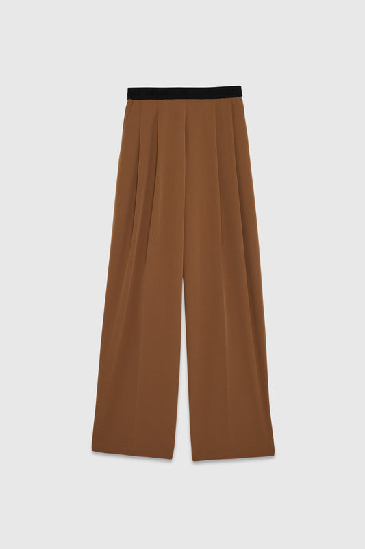 Straight Fit Trousers With Elastic Band