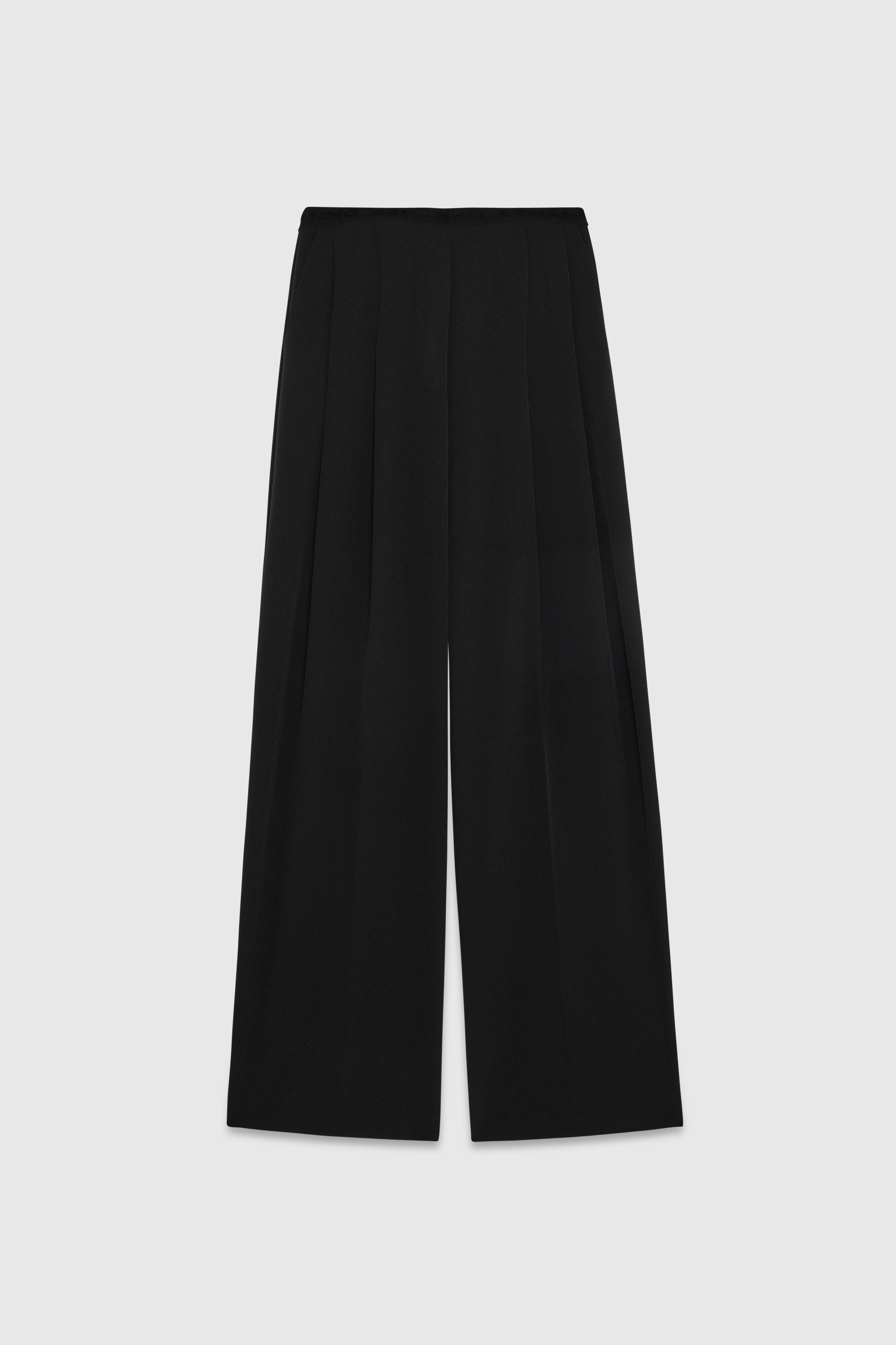 Straight Fit Trousers With Elastic Band