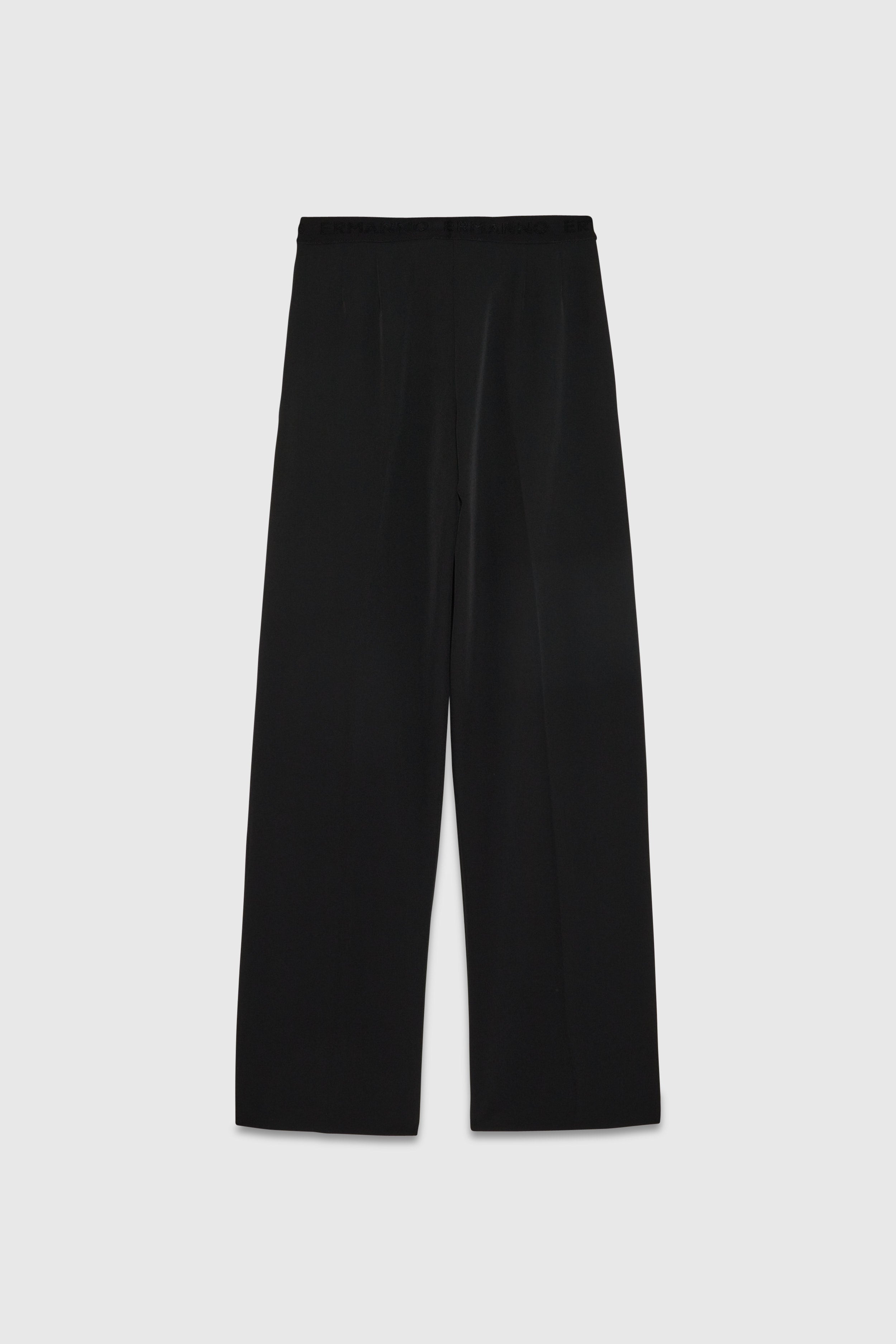 Straight Fit Trousers With Elastic Band